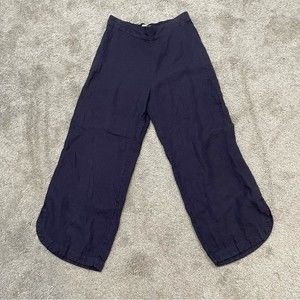 Rachel Zoe 100% Linen Navy Blue Pants Size M